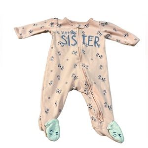 Pink and Blue Carter’s Little Sister Floral Sleeper